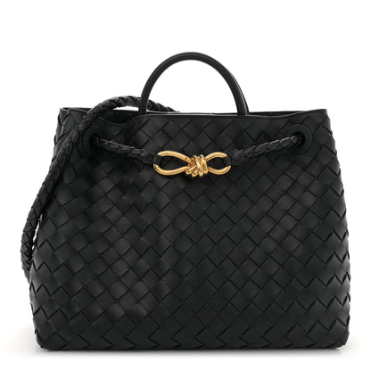 Bottega Veneta Nappa Intrecciato Medium Andiamo Shoulder Bag Black 1 of 10