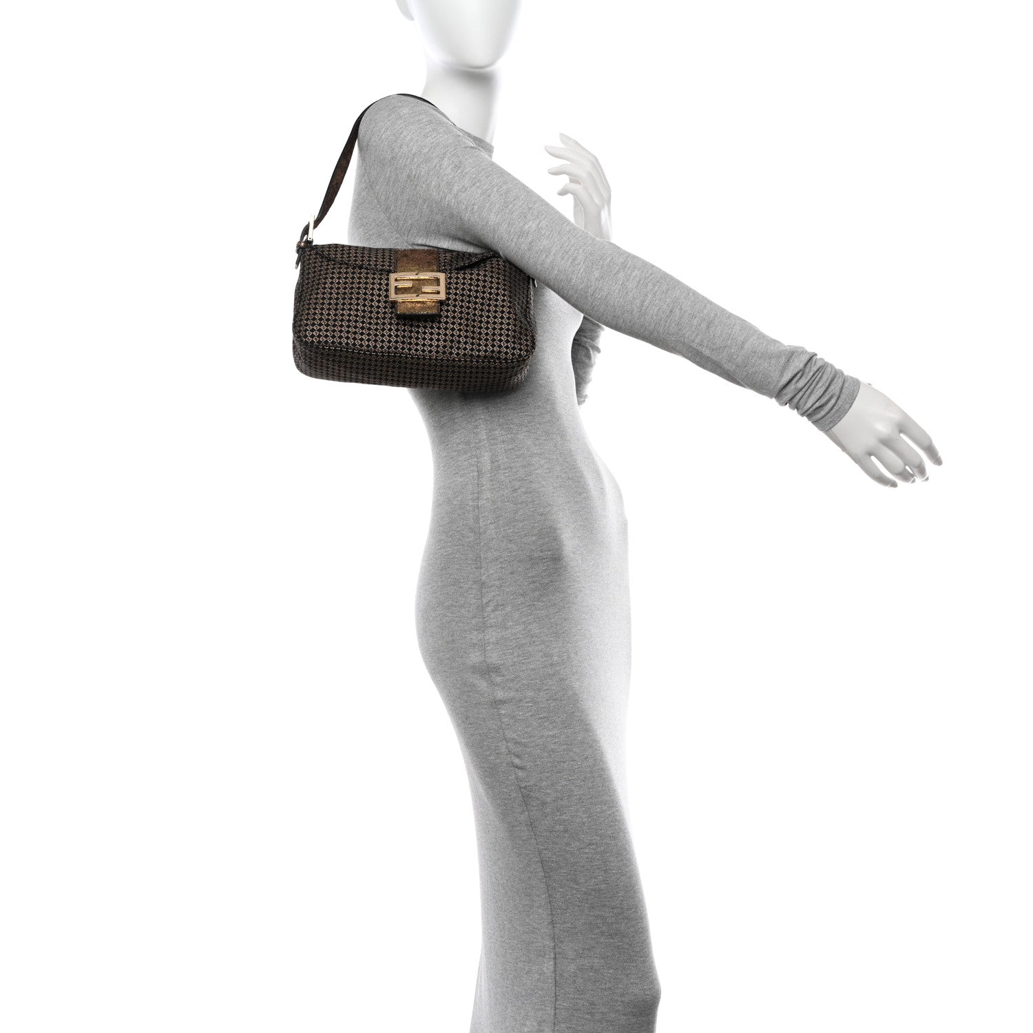 Fendi Micro Zucchino Baguette Black Gold 2 of 12