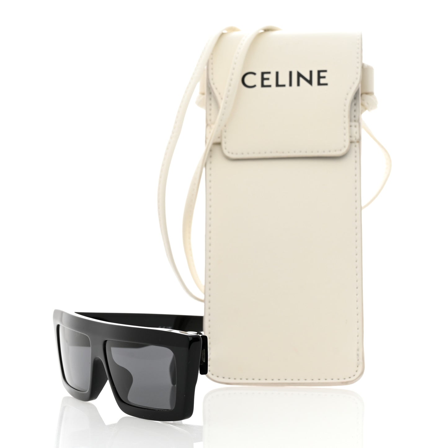 Acetate Monochroms Square Sunglasses CL40214U Black