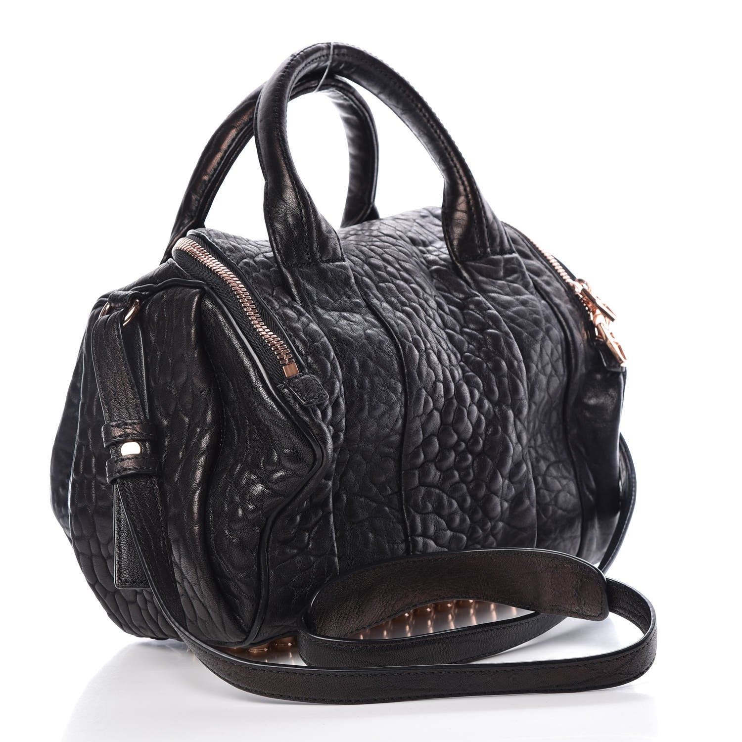 Alexander Wang Pebbled Lambskin Mini Rockie Black Rose Gold Hardware 4 of 12