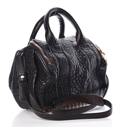 Alexander Wang Pebbled Lambskin Mini Rockie Black Rose Gold Hardware 4 of 12