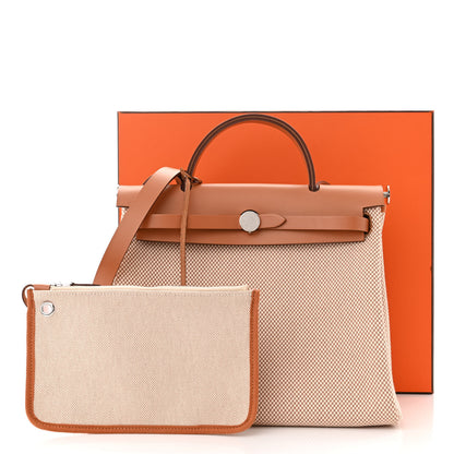 Hermes Vache Hunter Criss Viking Herbag Zip Retourne 31 PM Ecru Beige Naturel 13 of 13