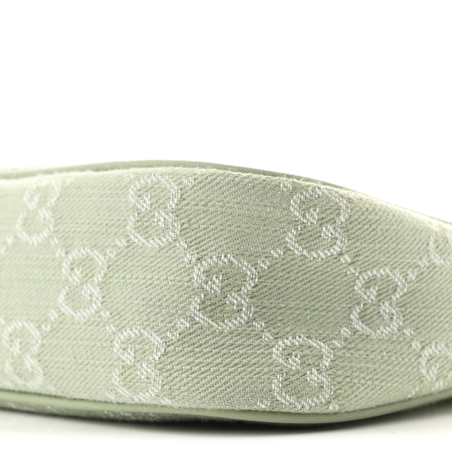 Denim GG Monogram Calfskin Small Shoulder Bag Pale Green