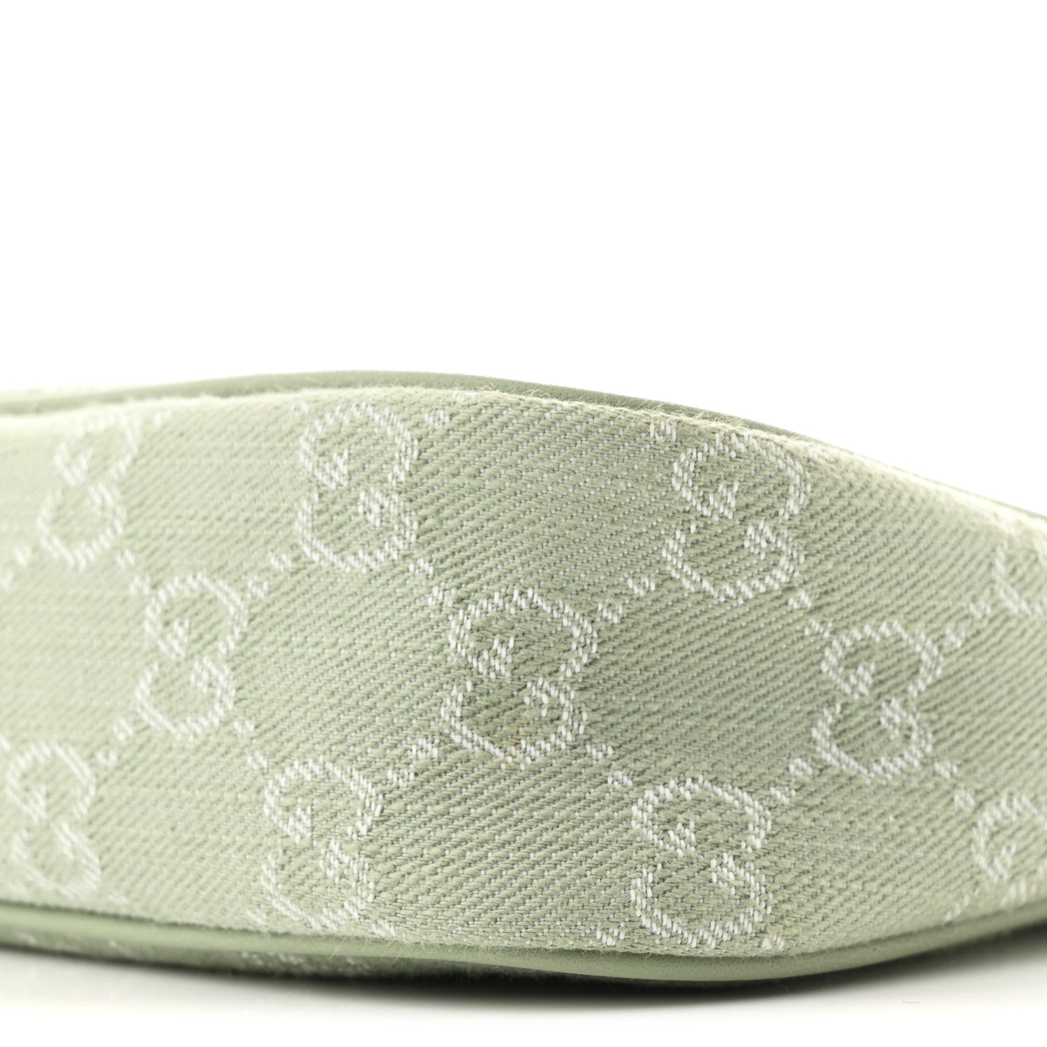 Gucci Denim GG Monogram Calfskin Small Shoulder Bag Pale Green 9 of 9