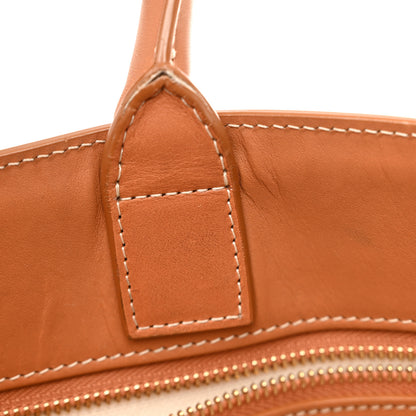 Celine Canvas Calfskin Logo Print Vertical Cabas Natural Tan 11 of 14