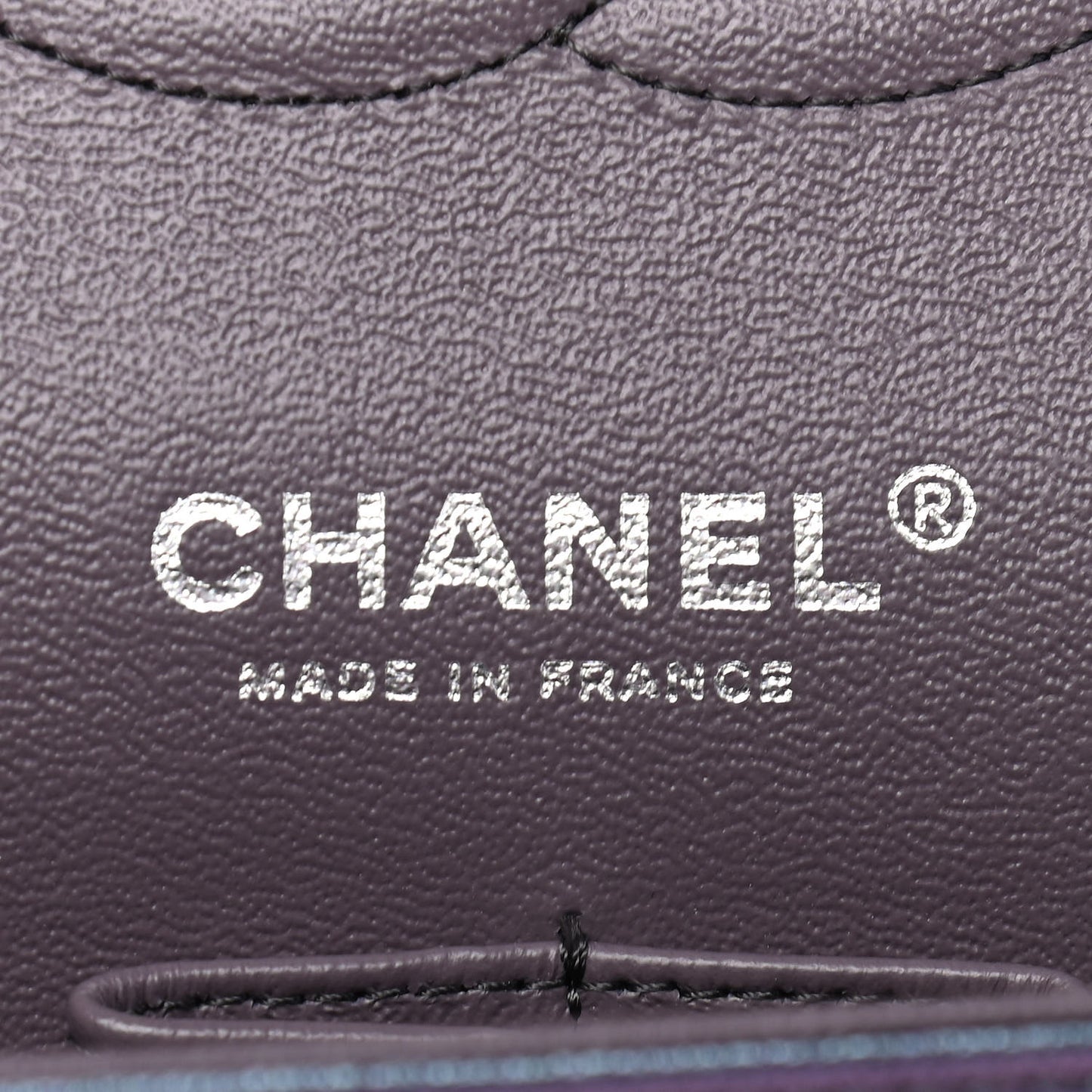 Iridescent Goatskin Quilted Medium Double Flap Purple