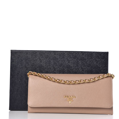 Prada Saffiano Metal Oro Chain Wallet Cammeo 8 of 8