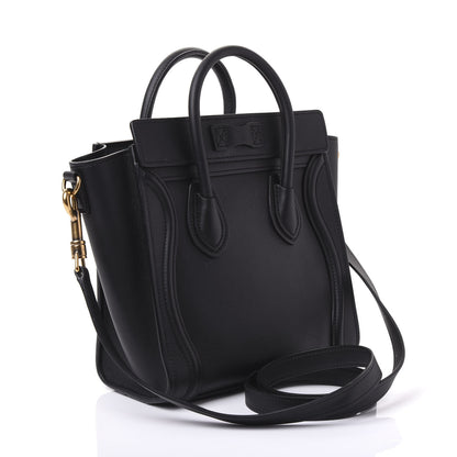 Celine Smooth Calfskin Nano Luggage Black 2 of 9