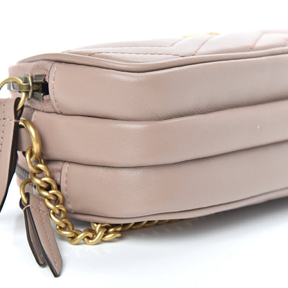 Gucci Calfskin Matelasse Mini GG Marmont Chain Crossbody Bag Porcelain Rose 11 of 13