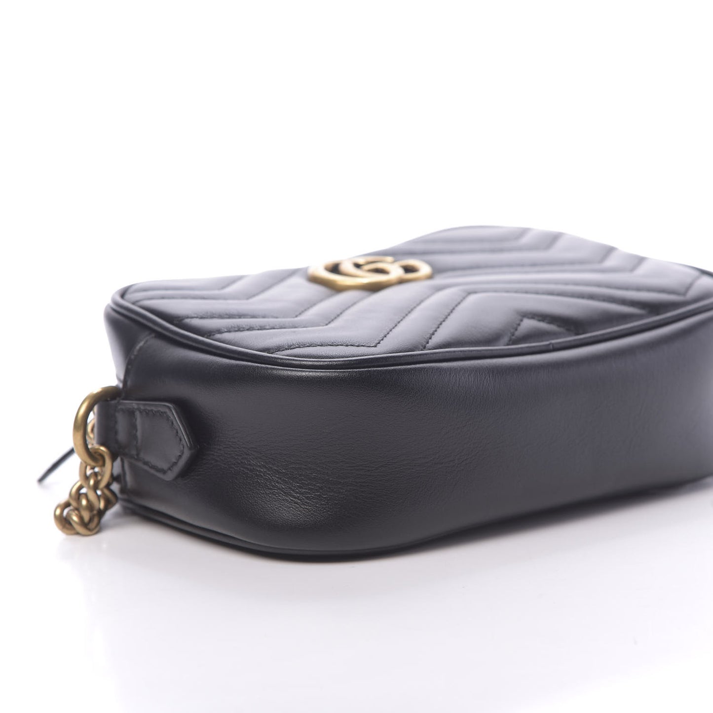 Calfskin Matelasse Mini GG Marmont Chain Shoulder Bag Black
