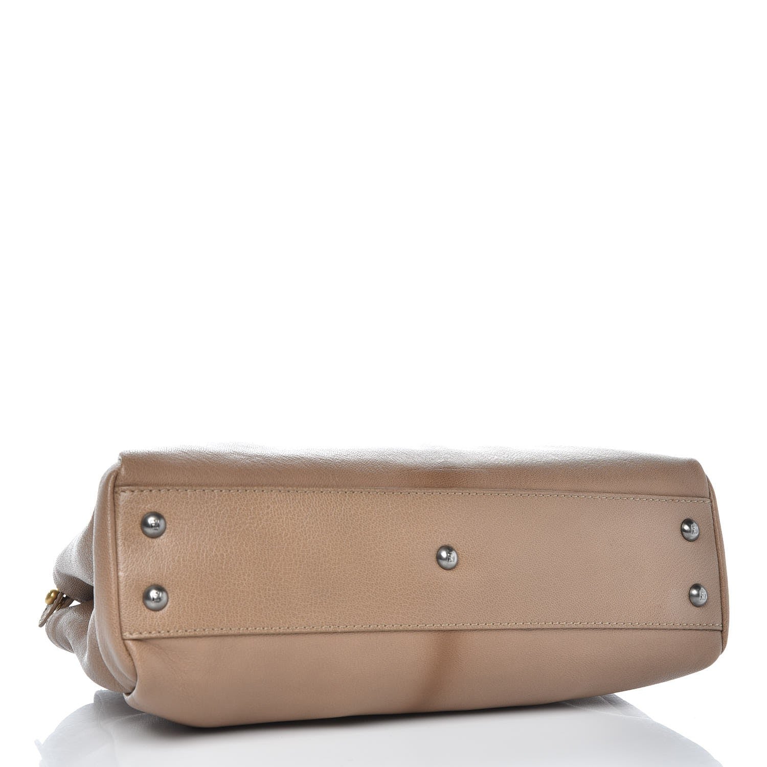 Fendi Goatskin Watersnake Medium Peekaboo Iconic Satchel Taupe Phard 5 of 9