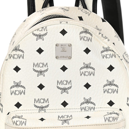 MCM Visetos Small Side Stud Stark Backpack White 8 of 12