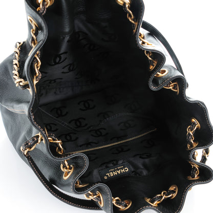 Chanel Calfskin CC Drawstring Bucket Bag Black 5 of 6