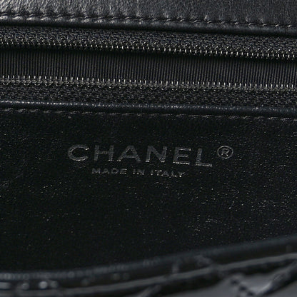 Chanel Patent Quilted Jumbo Classic Twist Flap Bag Black 6 of 9