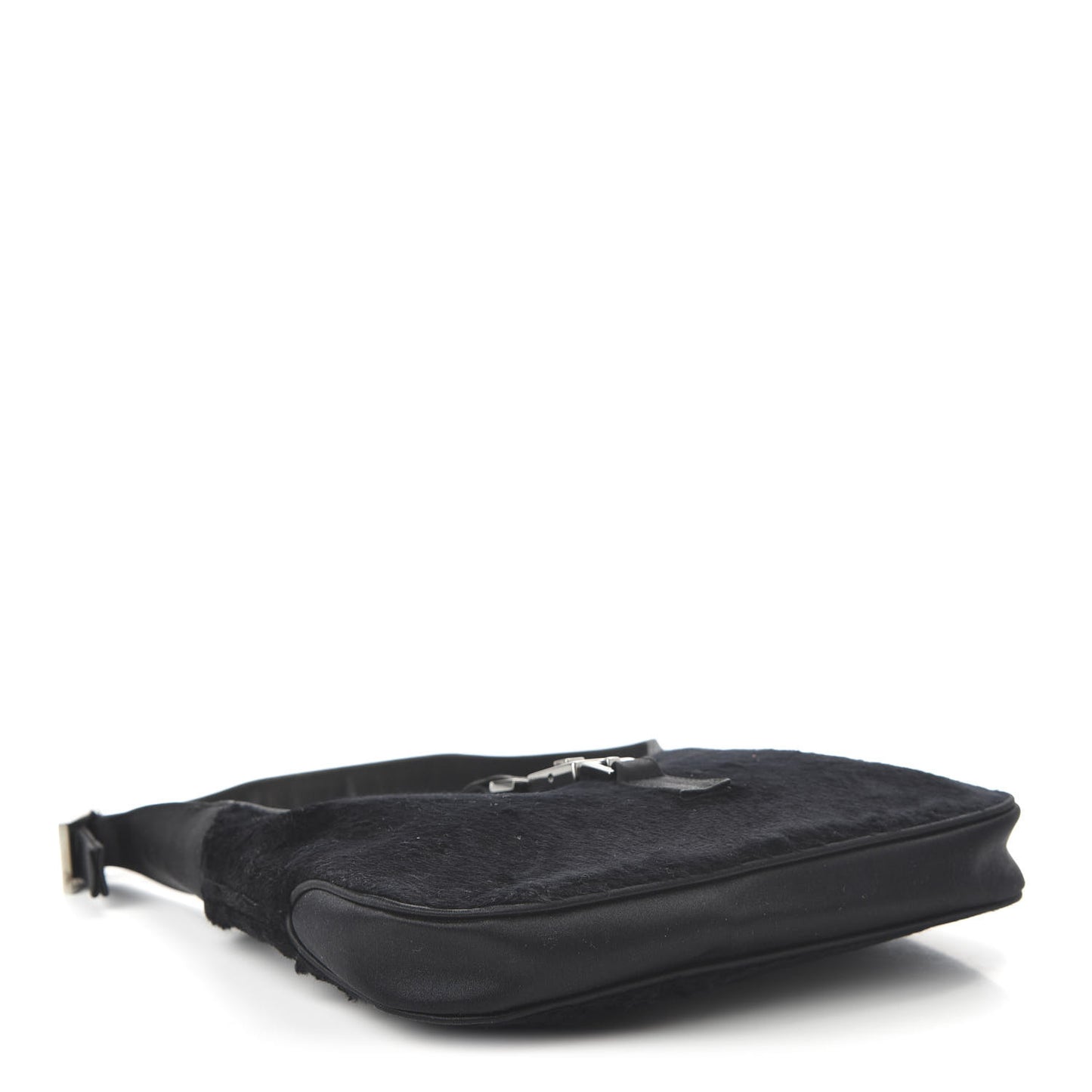 Nylon Pony Hair Jackie O Hobo Black
