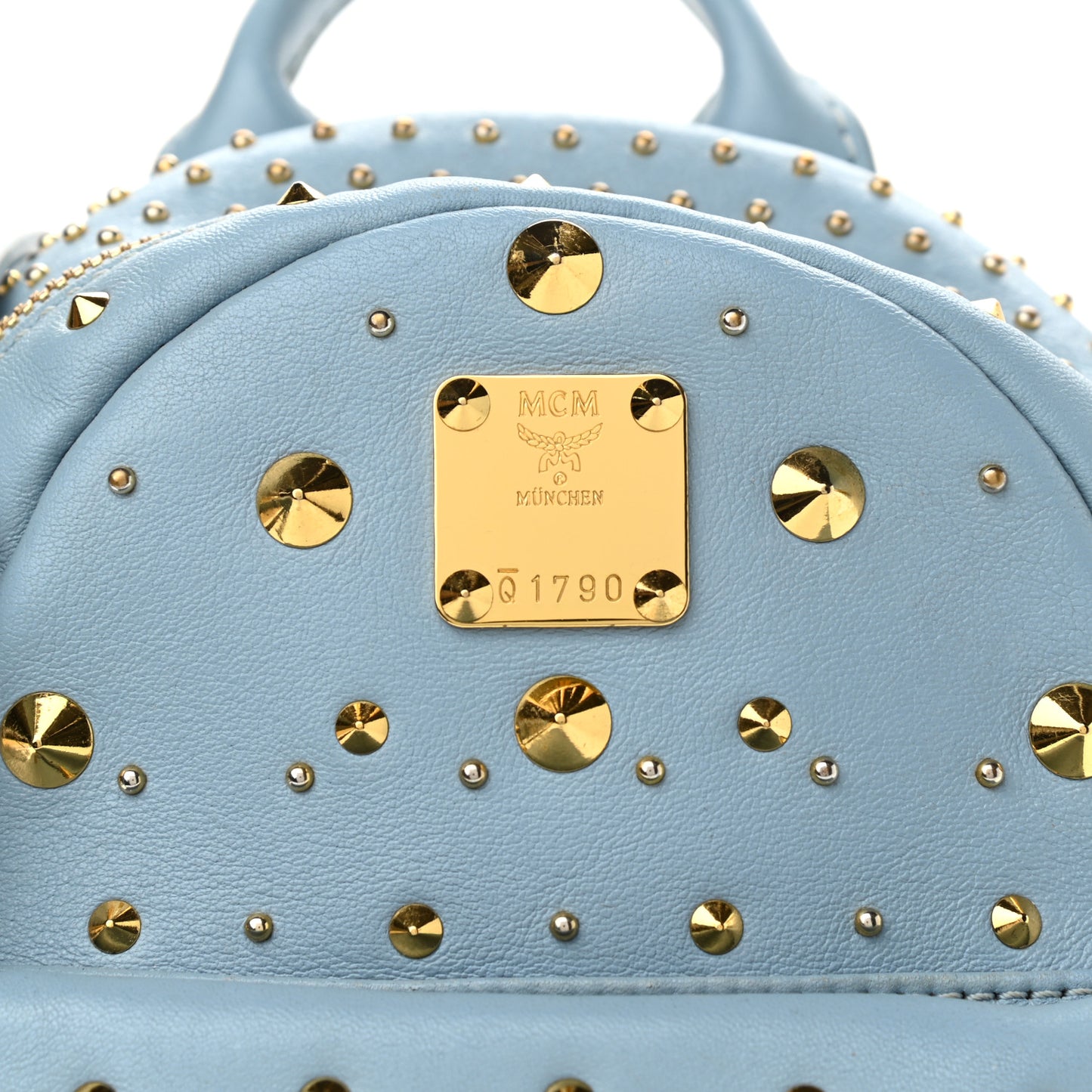 Calfskin Stud X-Mini Stark Bebe Boo Backpack Sky Blue