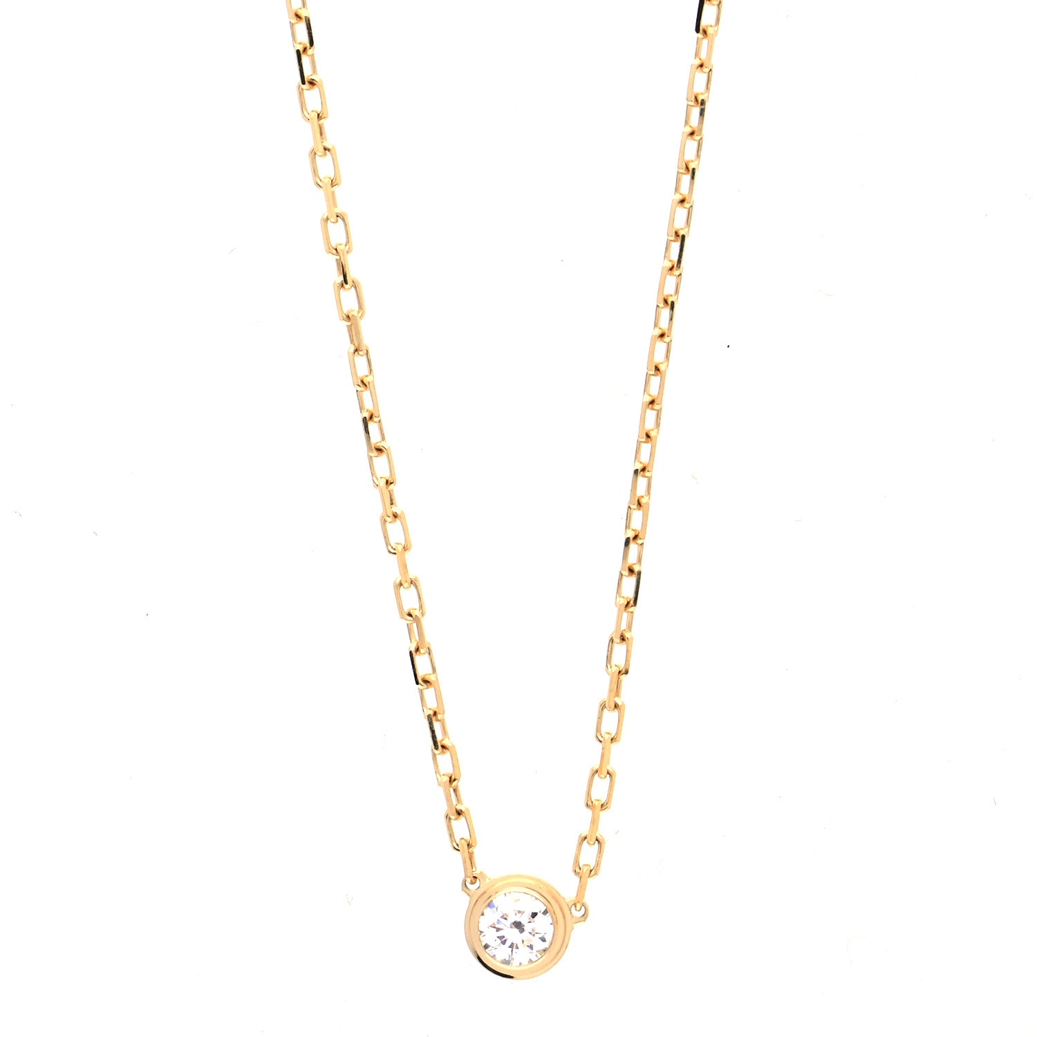 Cartier 18K Yellow Gold Diamond SM D'Amour Pendant Necklace 1 of 6