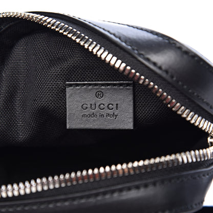 Gucci GG Supreme Monogram Appia Calfskin Web Small Camera Messenger Bag Black Grey 6 of 10