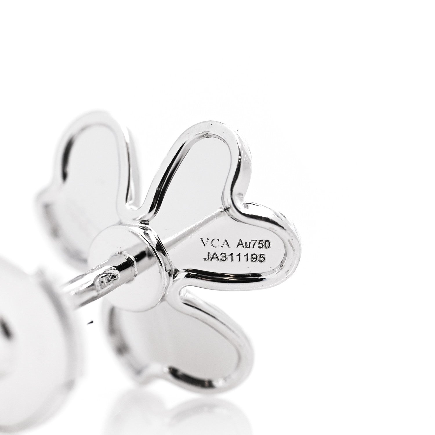 Van Cleef & Arpels 18K White Gold Diamond Mini Frivole Earrings 4 of 5