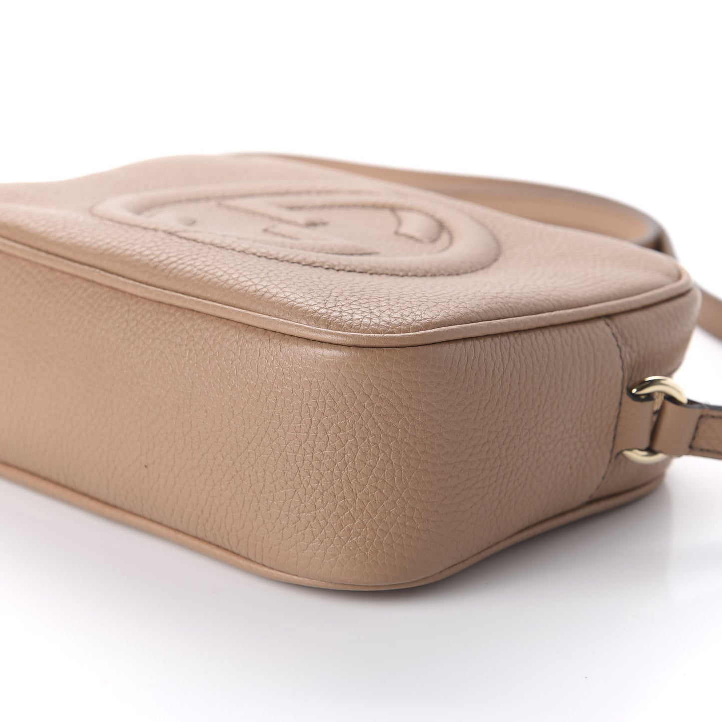 Pebbled Calfskin Small Soho Disco Bag Rose Beige