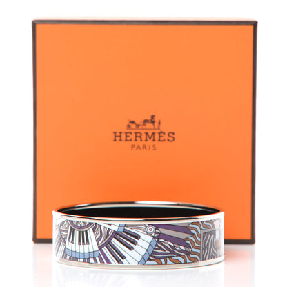 Hermes Enamel Printed Point D’Orgue Wide Bracelet 62 6 of 6