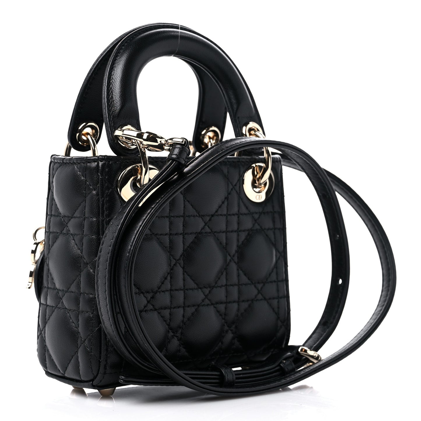 Lambskin Cannage Micro Lady Dior Black