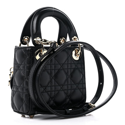 Christian Dior Lambskin Cannage Micro Lady Dior Black 3 of 10