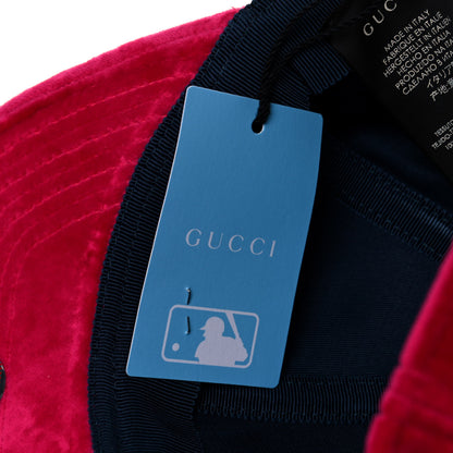 Gucci X MLB Velvet NY Yankees Baseball Hat 57-61 Pink 7 of 7