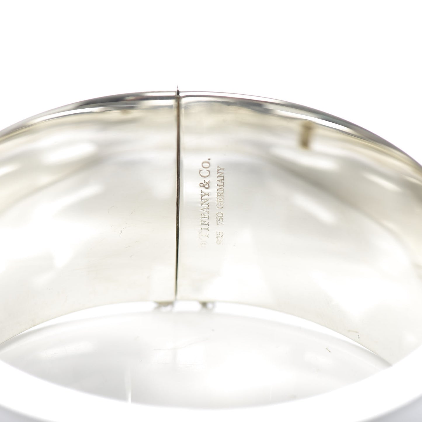 Sterling Silver 18K Yellow Gold Lock Hinged Bangle Bracelet