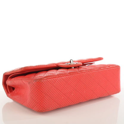 Chanel Lambskin Perforated Medium Double Flap Red 13 of 18