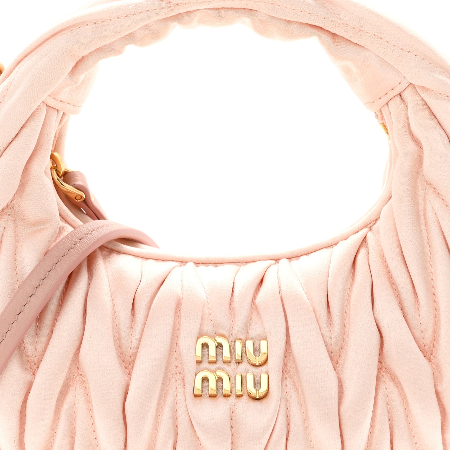 Satin Matelasse Mini Wander Hobo Alabaster Pink