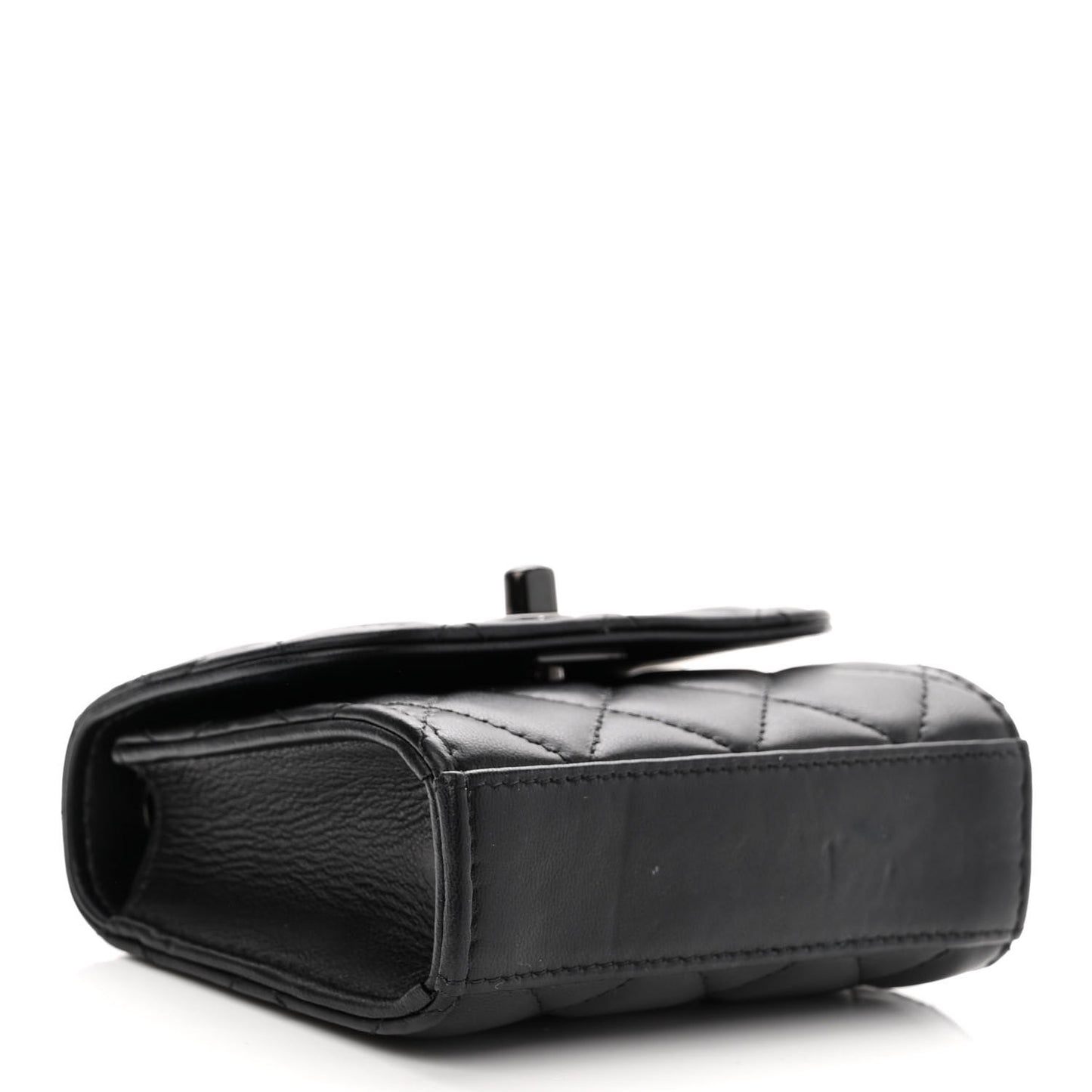 Lambskin Quilted Mini Trendy CC Chain Wallet So Black