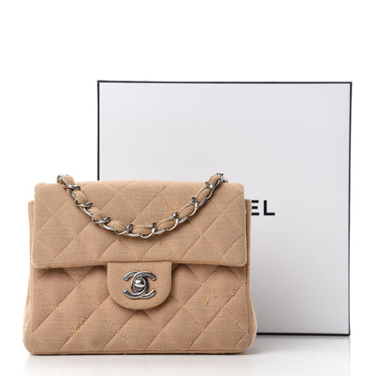 Chanel Jersey Quilted Mini Square Flap Beige 13 of 13