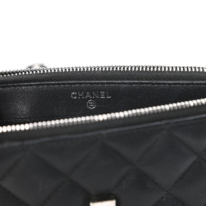 Chanel Lambskin Quilted CC Box Clutch With Chain Black 8 of 12