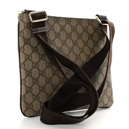 Gucci GG Supreme Monogram Small Flat Messenger Bag Dark Brown 3 of 10
