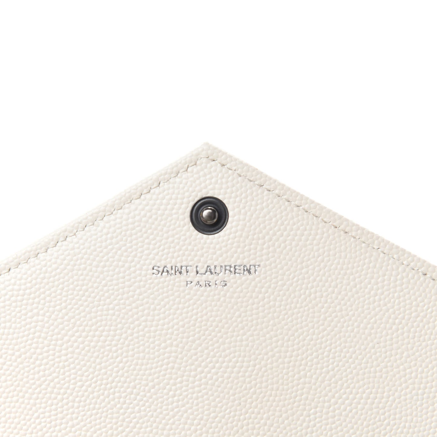 Grain De Poudre Matelasse Chevron Monogram Envelope Chain Wallet Dove White