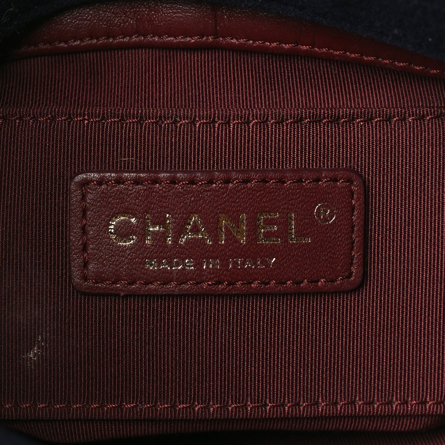 Wool Lambskin Quilted Paris Hamburg Charms Bucket Bag Dark Navy