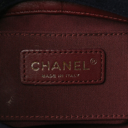 Chanel Wool Lambskin Quilted Paris Hamburg Charms Bucket Bag Dark Navy 6 of 9