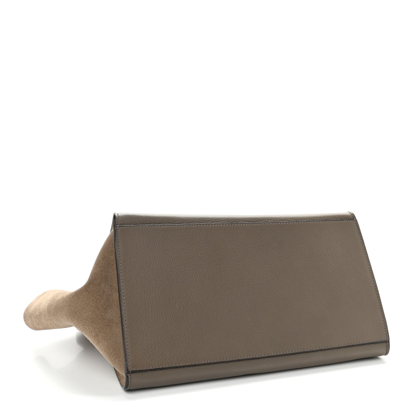 Drummed Calfskin Suede Medium Trapeze Souris
