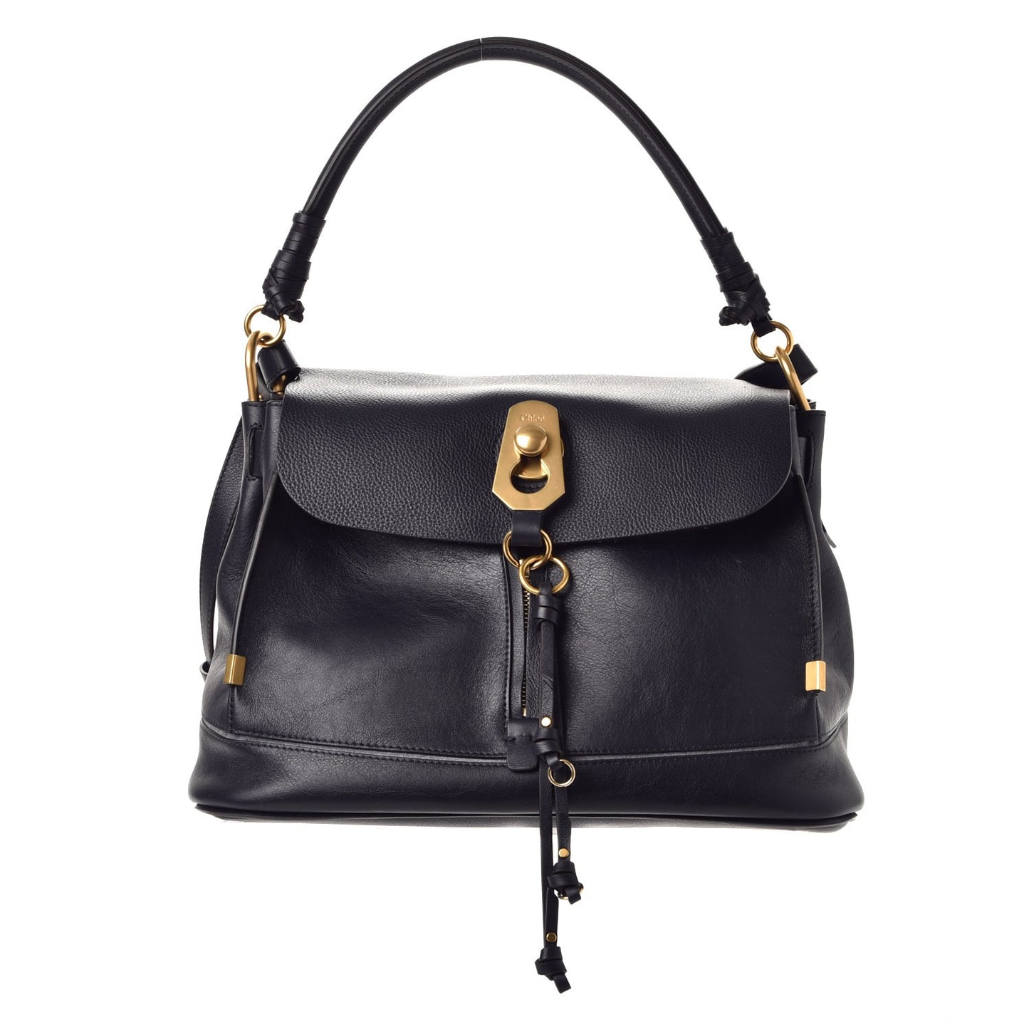 Calfskin Medium Owen Flap Bag Full Blue
