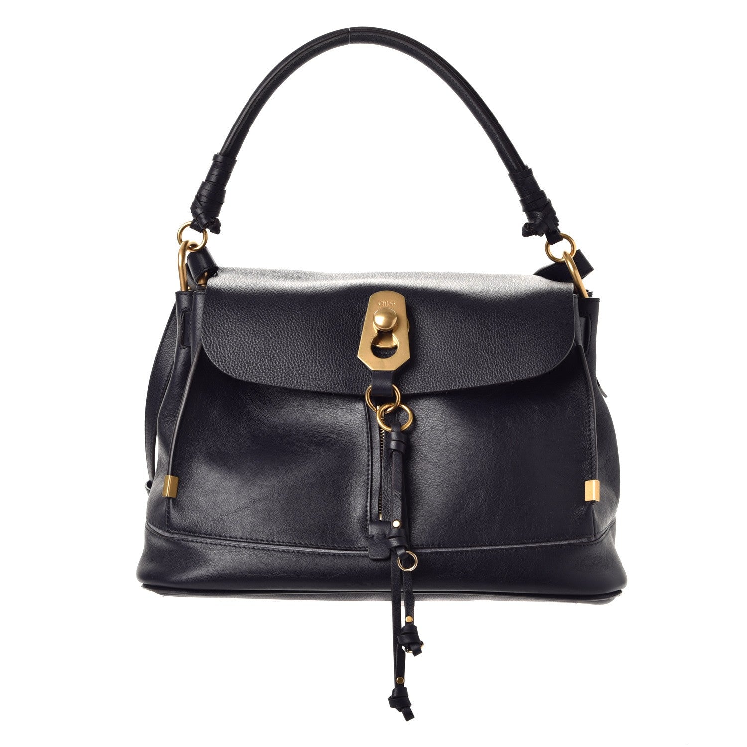 Chloe Calfskin Medium Owen Flap Bag Full Blue 1 of 10