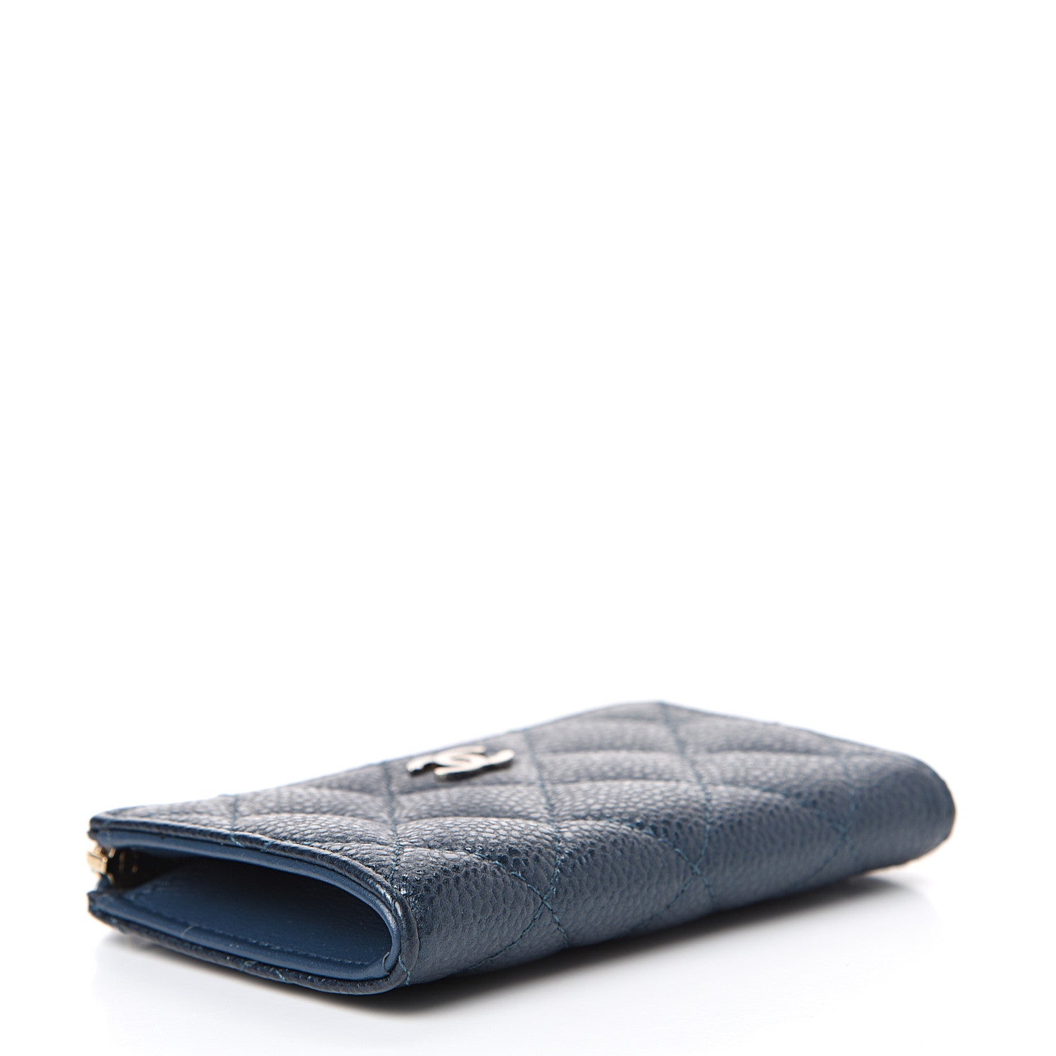 Chanel Iridescent Caviar Quilted Zipped Key Holder Case Dark Blue 3 of 9