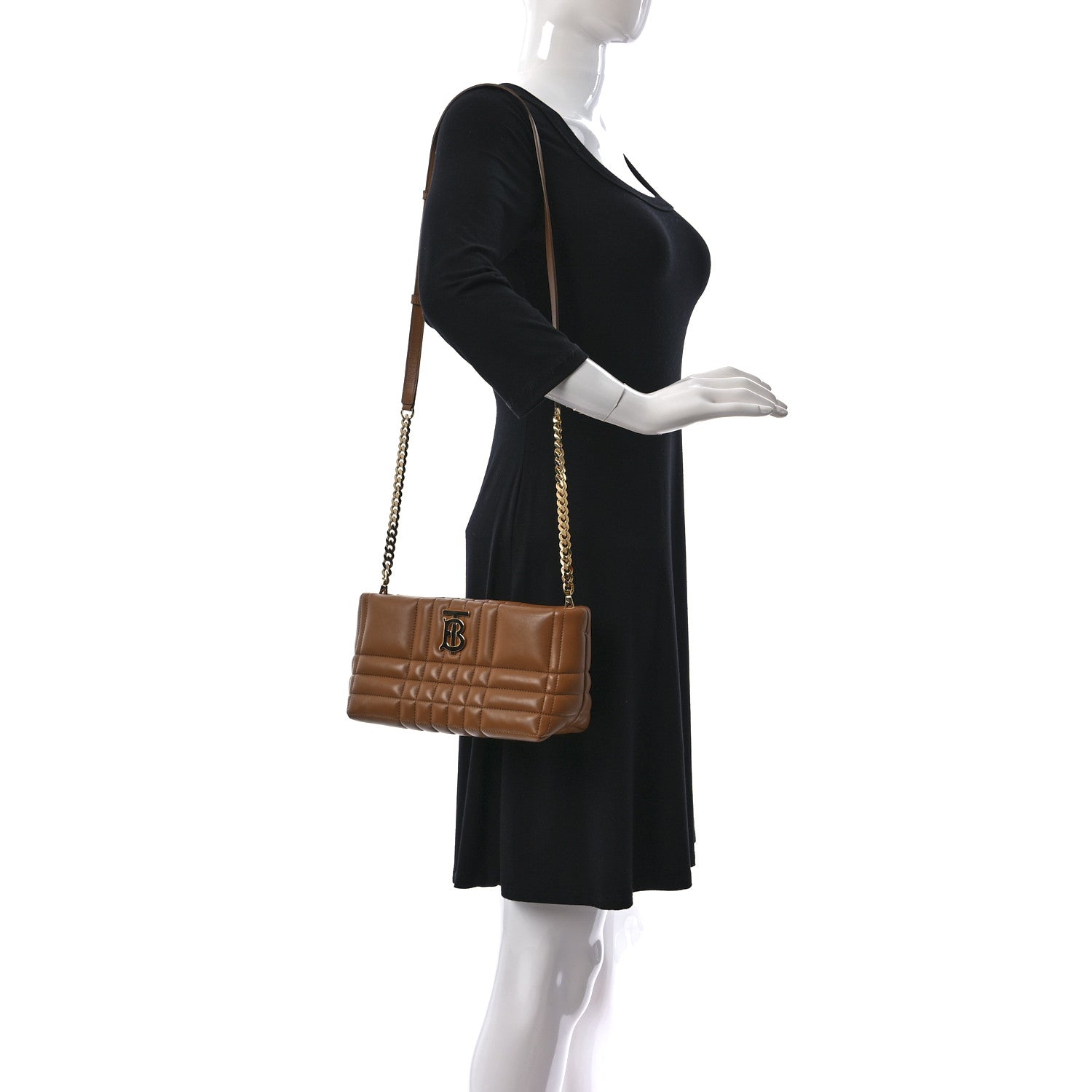 Burberry Lambskin Quilted Small Soft Lola Bag Maple Brown 2 of 8