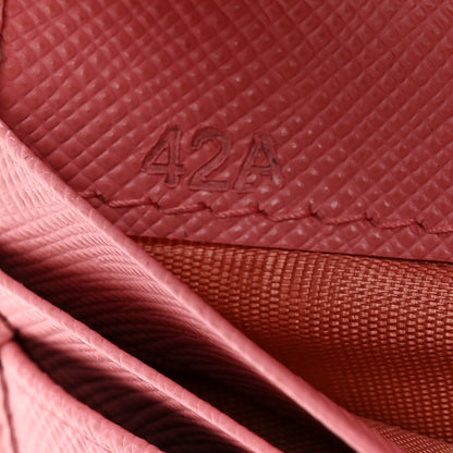 Prada Saffiano Metal Compact Snap Bi-Fold Wallet Petalo 7 of 8