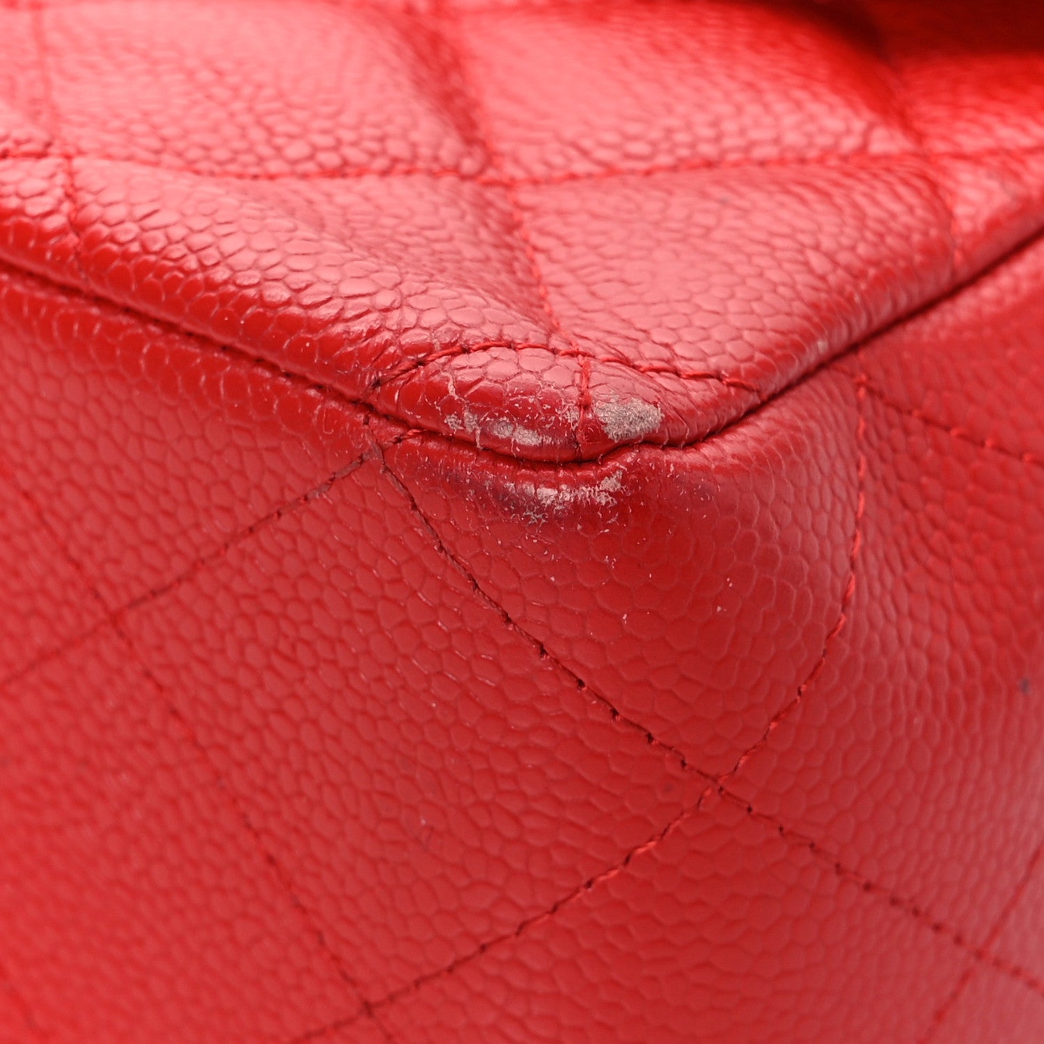 Chanel Caviar Quilted Jumbo Double Flap Red 10 of 13