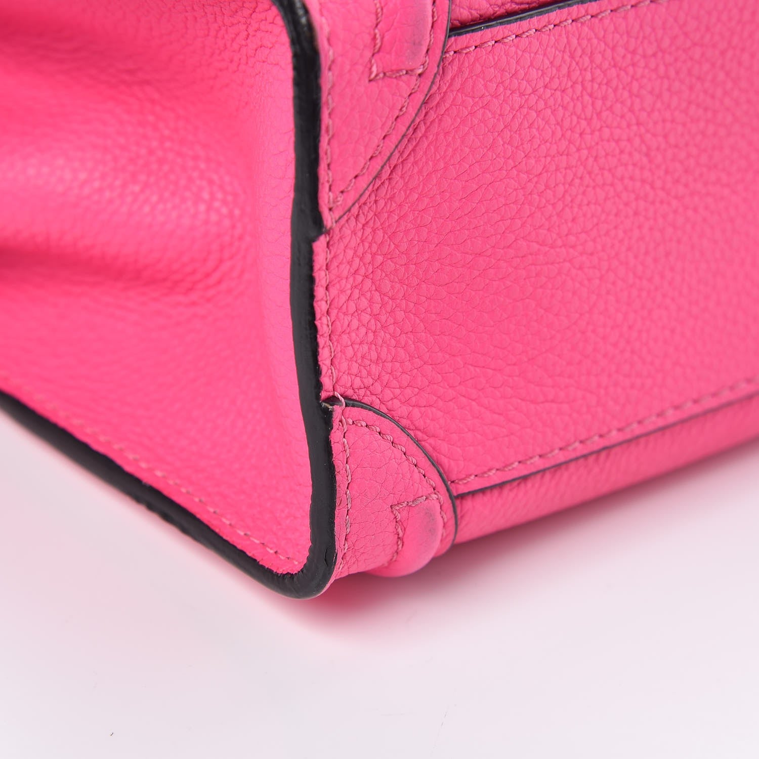Celine Drummed Calfskin Nano Luggage Fluo Pink 12 of 16