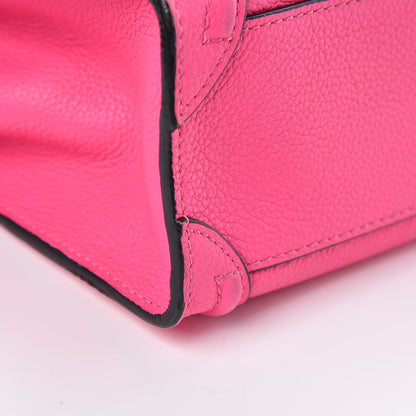 Celine Drummed Calfskin Nano Luggage Fluo Pink 12 of 16