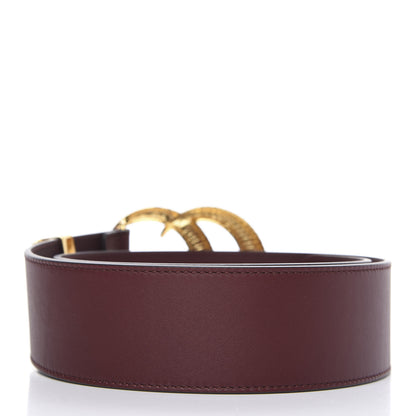 Gucci Calfskin Lizard Double G 50mm Belt 80 32 Vintage Bordeaux 2 of 3