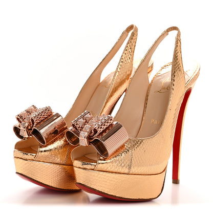 Christian Louboutin Ayers Metal Nodo 150 Pumps 38 Gold 4 of 11