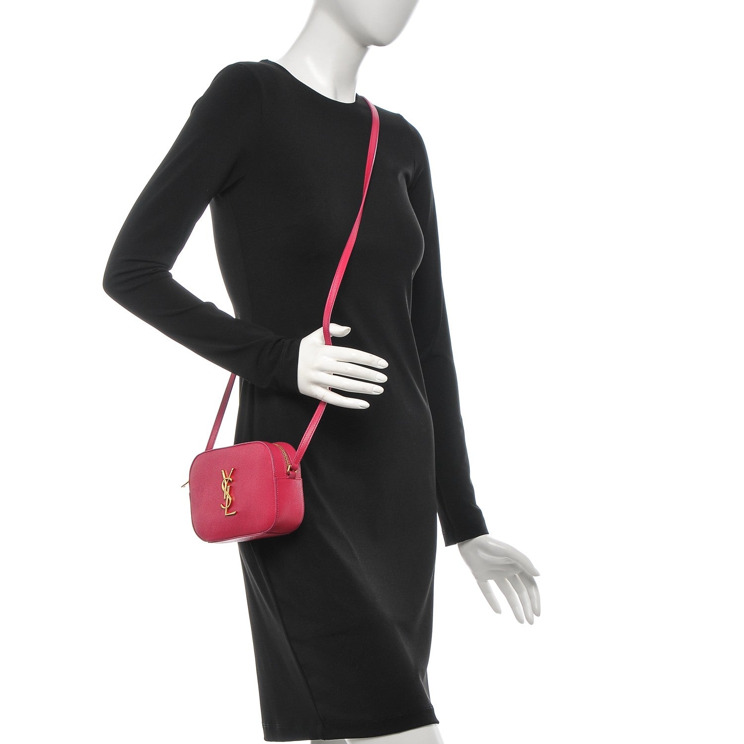 Saint Laurent Grain De Poudre Small Classic Monogram Camera Bag Bubblegum 2 of 8